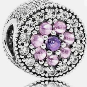 Pandora Dazzling Floral Pink Purple charm CZ ALE